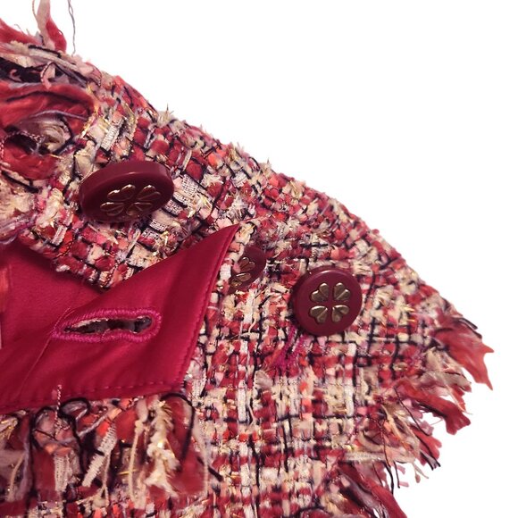 Kate Spade Textured Tweed A-Line Sheath Dress Size 4 Pink White Wisteria Garden - Picture 7 of 10